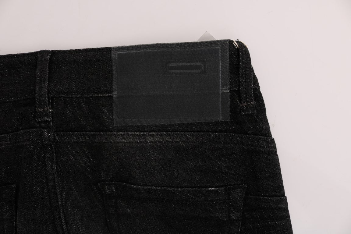 Schicke Slim Fit Jeans aus schwarzer Baumwolle