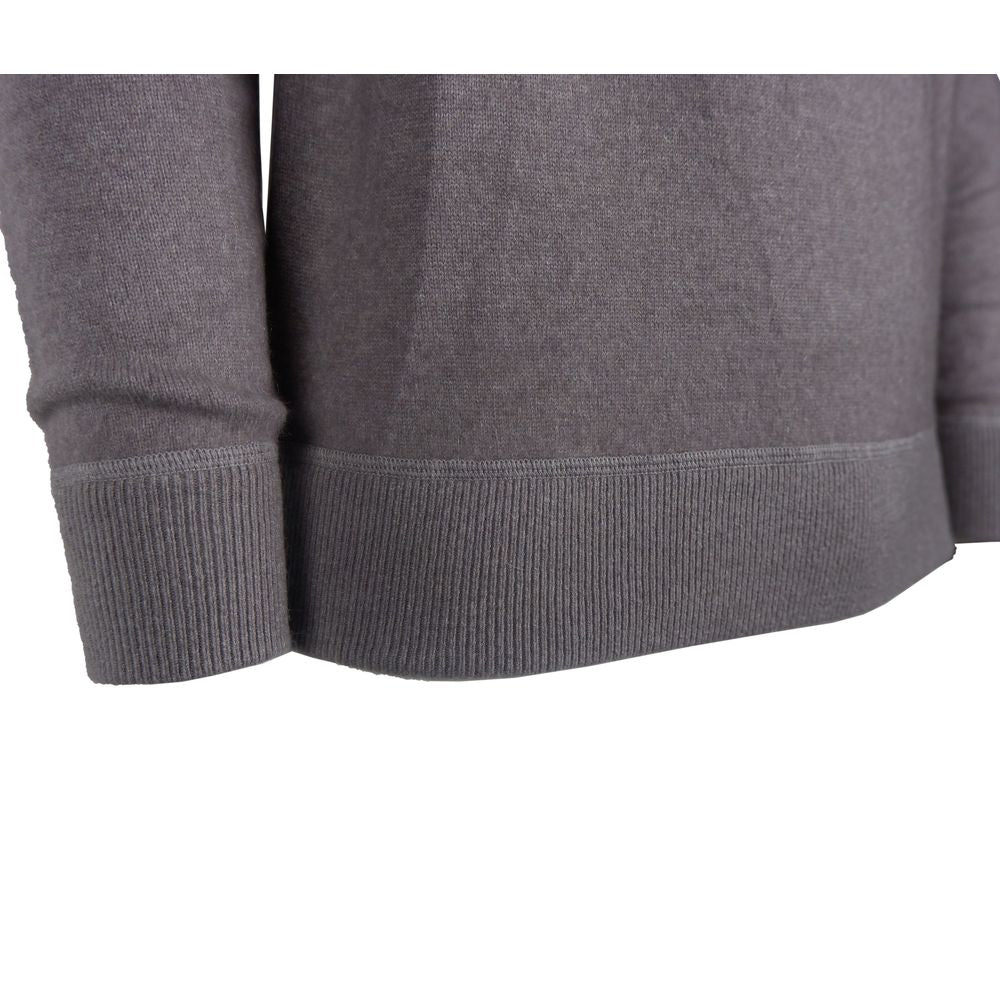 Elegant Gray Cashmere Crew Neck Sweater