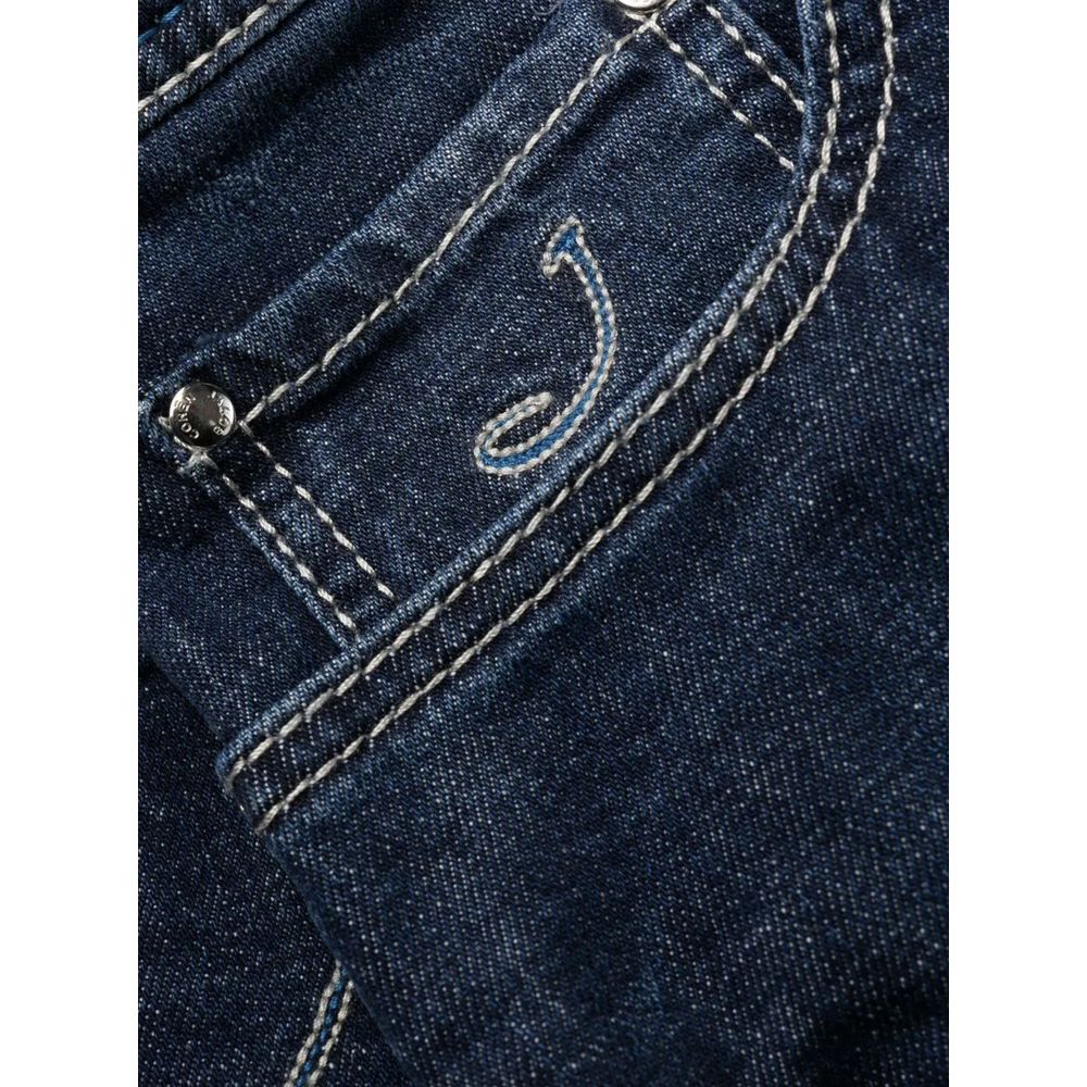 Exklusive Jeans mit geradem Bein und Bandana-Detail in Indigo