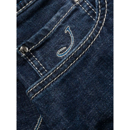 Exklusive Jeans mit geradem Bein und Bandana-Detail in Indigo