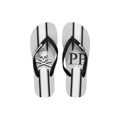 Schicke Flip-Flops mit Logo-Print in Grau