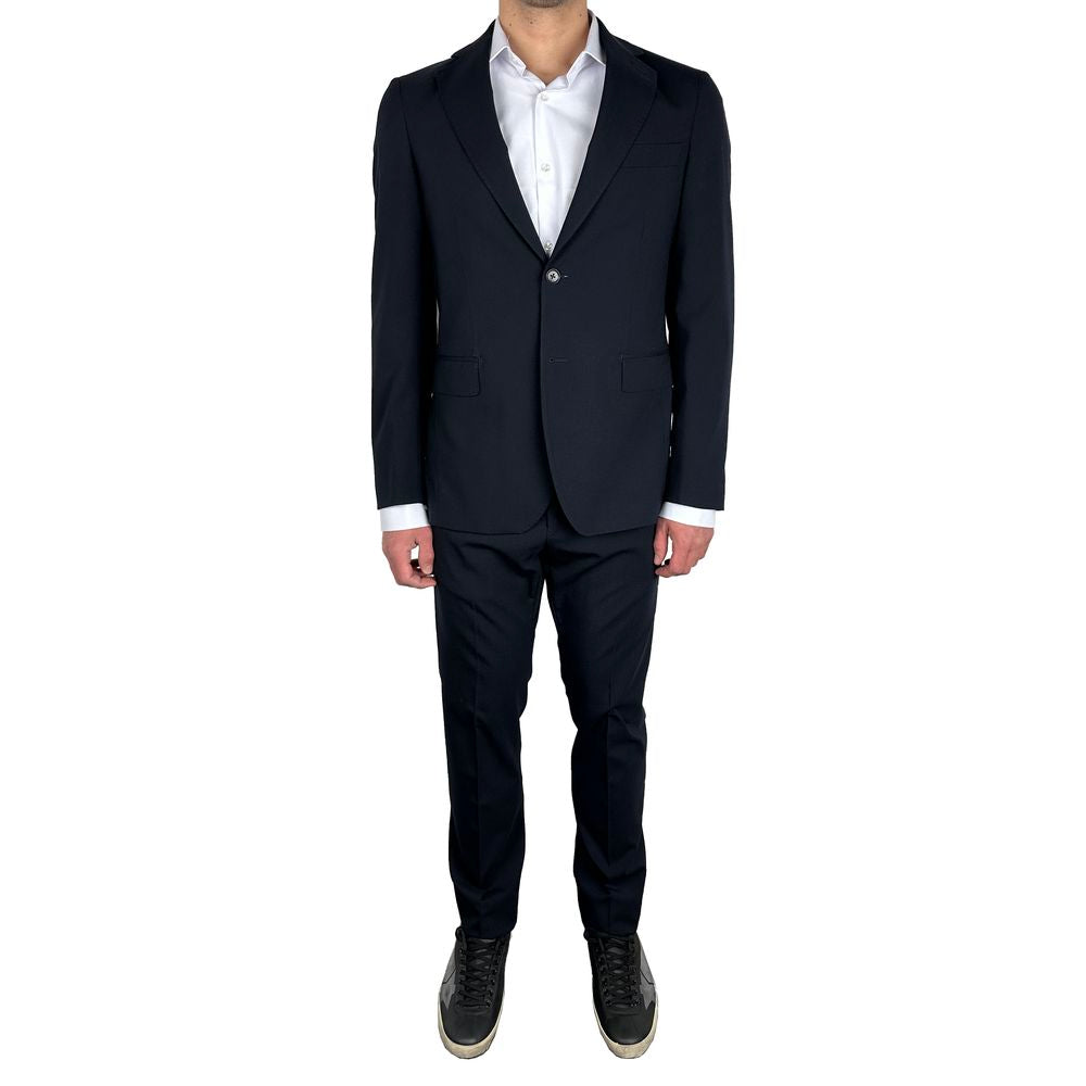 Blue Wool Men's Sophisticated Suit