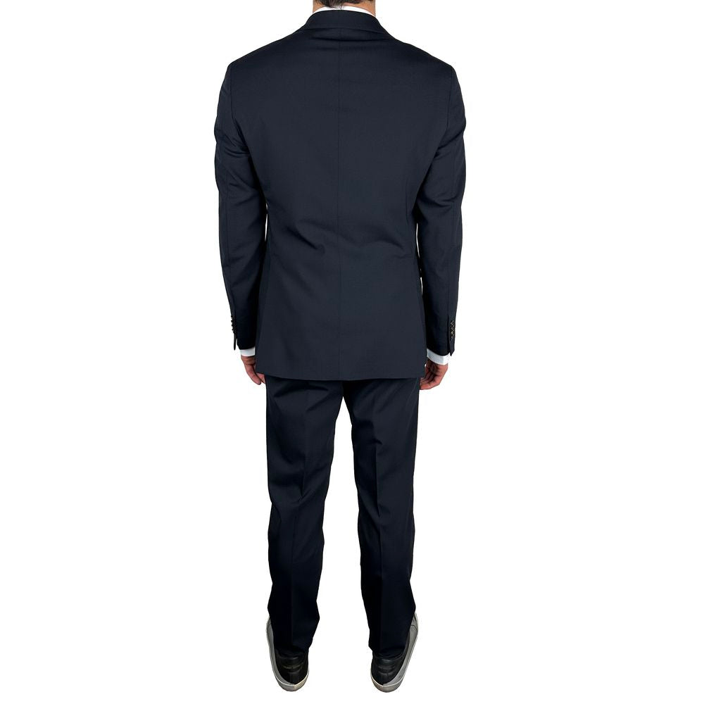 Blue Wool Men's Sophisticated Suit