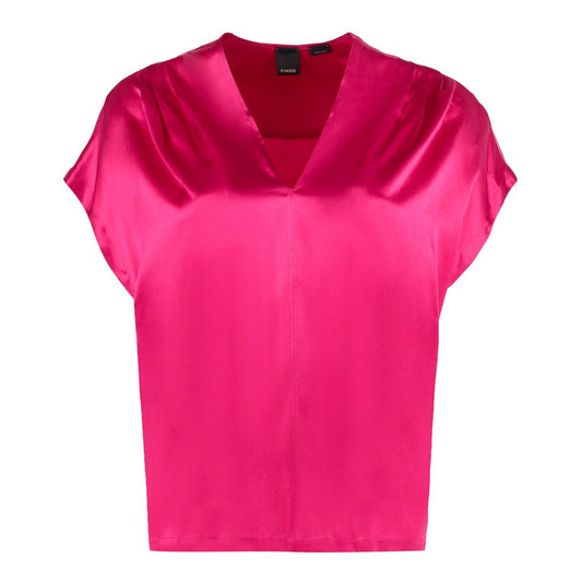 Elegante Bluse aus einer Seidenmischung in Fuchsia