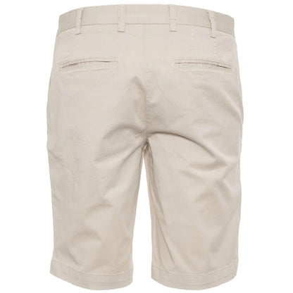 Edle beige Bermuda Shorts mit Logo Patch