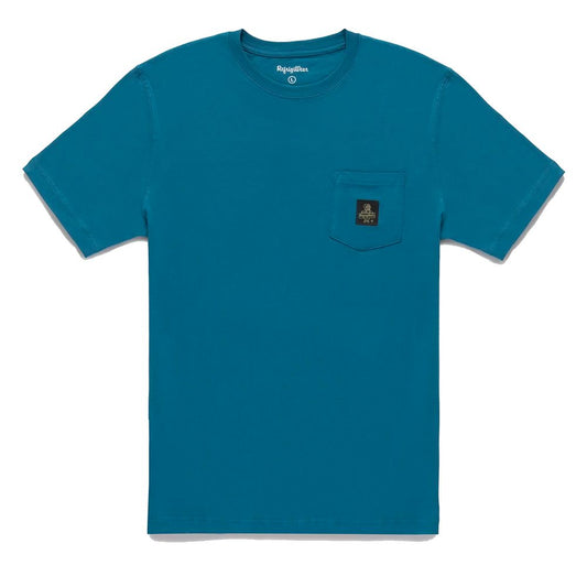 Schickes hellblaues Baumwoll-T-Shirt mit Logo auf der Brust