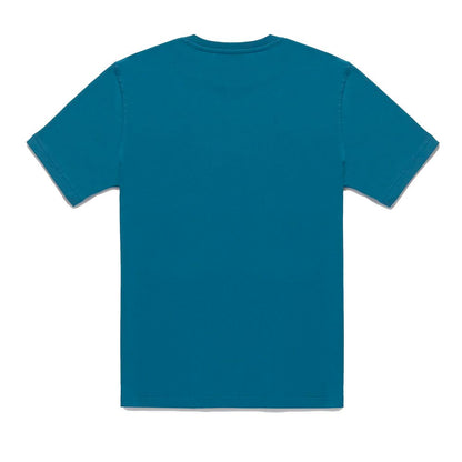 Schickes hellblaues Baumwoll-T-Shirt mit Logo auf der Brust