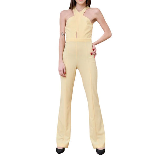 Strahlendes kanariengelbes Stretch-Jumpsuit-Kleid