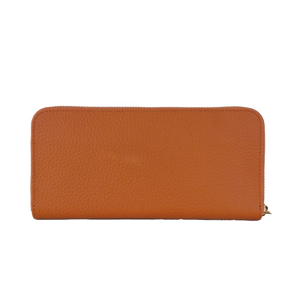 Elegante orange Leder Geldbörse mit Reißverschluss