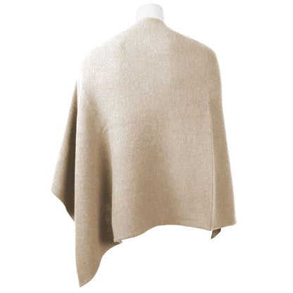 Schicker V-Ausschnitt Kaschmir Poncho in Beige