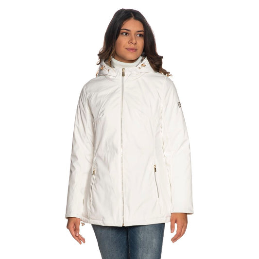 White Polyester Women's Jacket