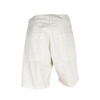 White Cotton Men Bermuda Shorts