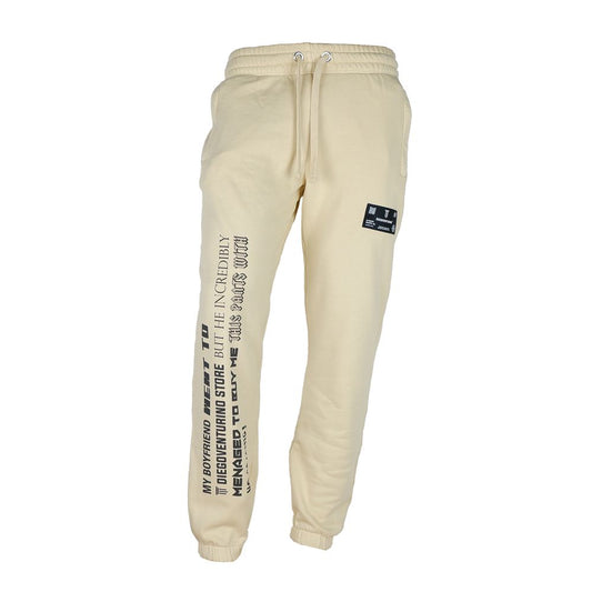 Beige Cotton Men's Track Trouser