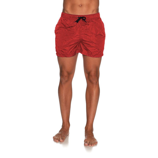 Red Nylon Men Swim Shorts