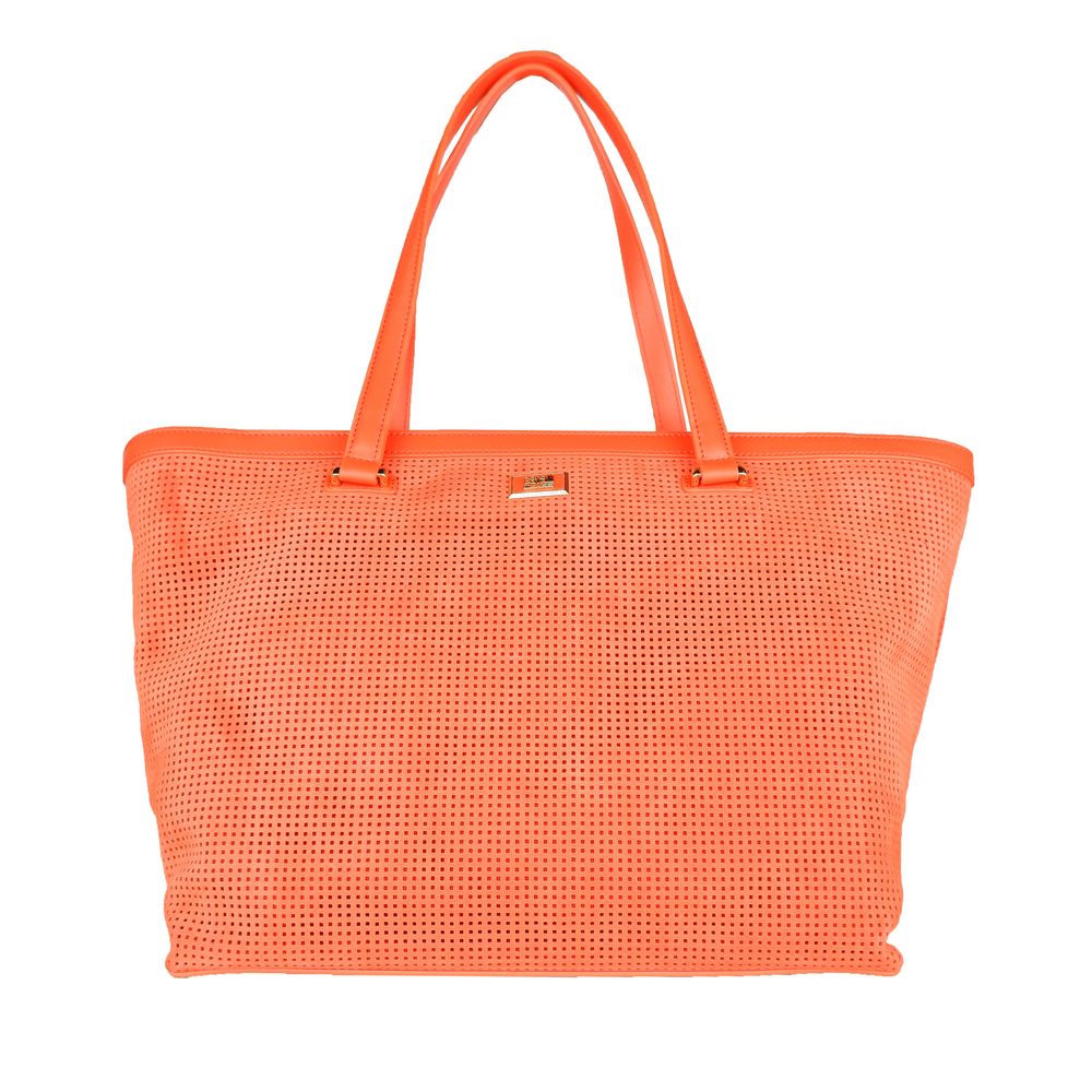 Orangefarbene Handtasche aus Kalbsleder für Damen