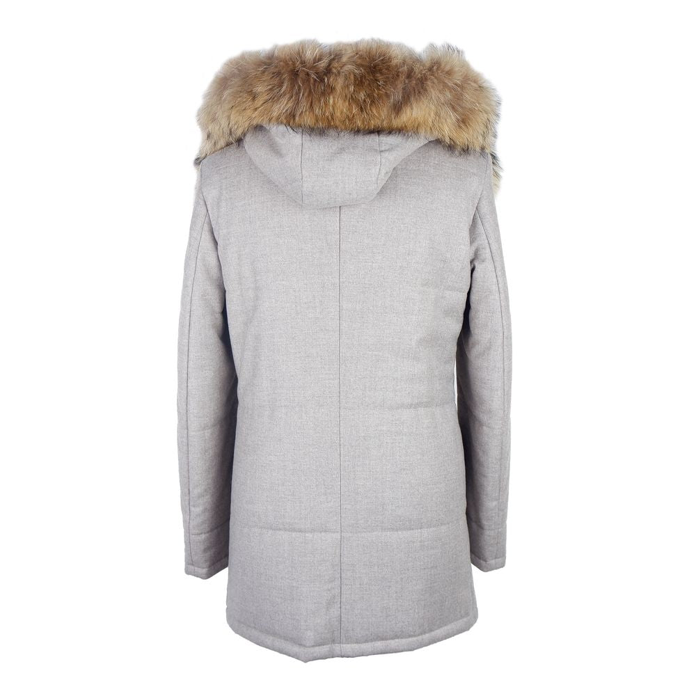 Graue Jacke aus italienischer Woll-Kaschmir-Mischung