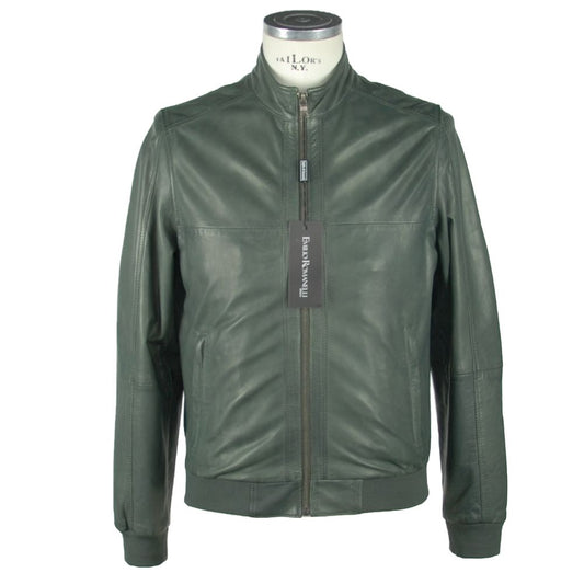 Smaragdgrüne Eleganz Lederjacke