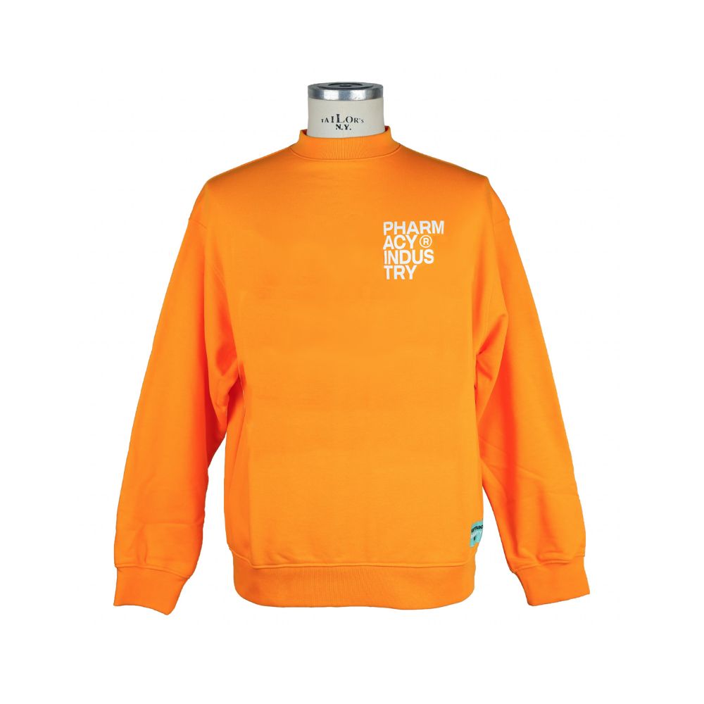 Schickes, orangefarbenes Sweatshirt mit Rundhalsausschnitt und Logo