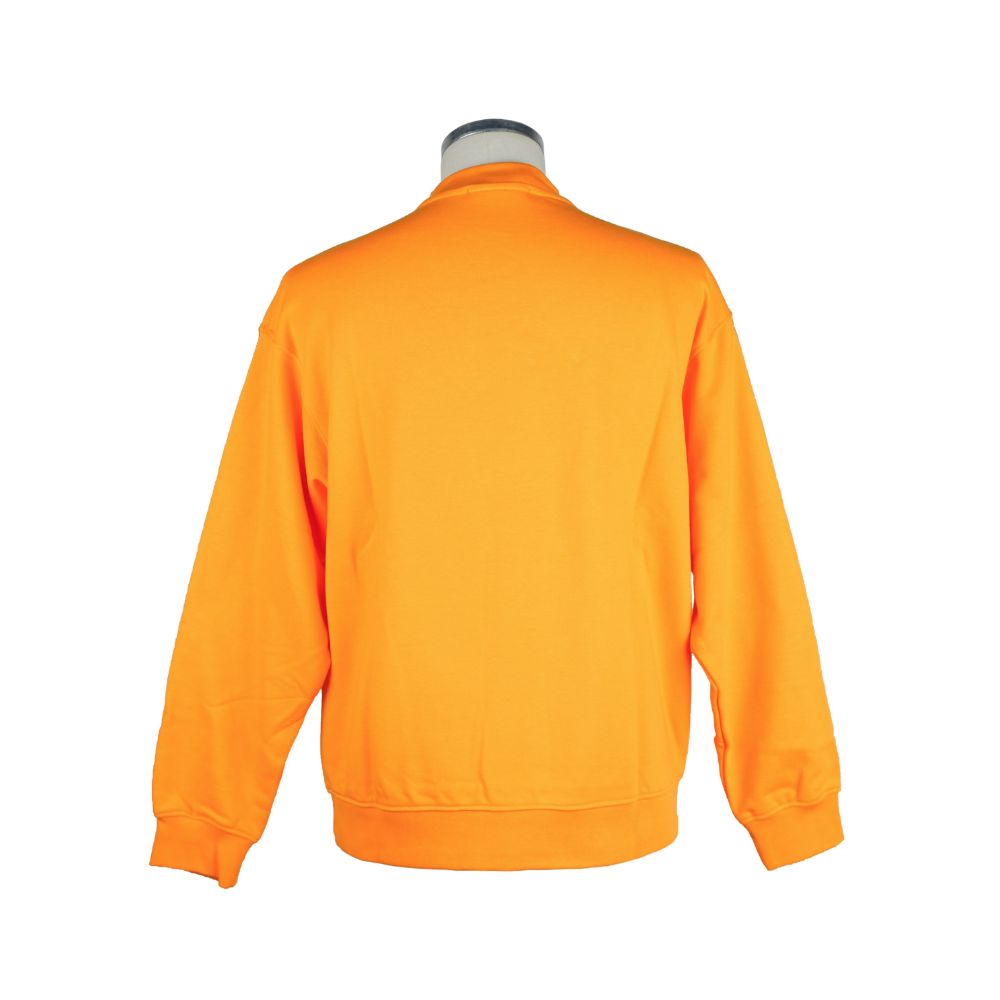 Schickes, orangefarbenes Sweatshirt mit Rundhalsausschnitt und Logo