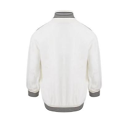 Eleganter weißer Pullover aus Baumwollstrick