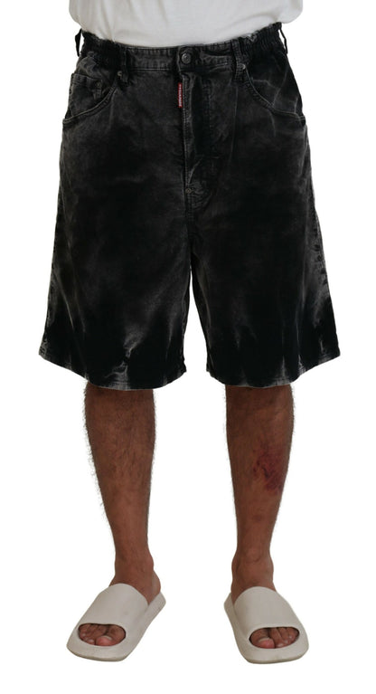 Graue Bermudashorts aus Baumwollcord