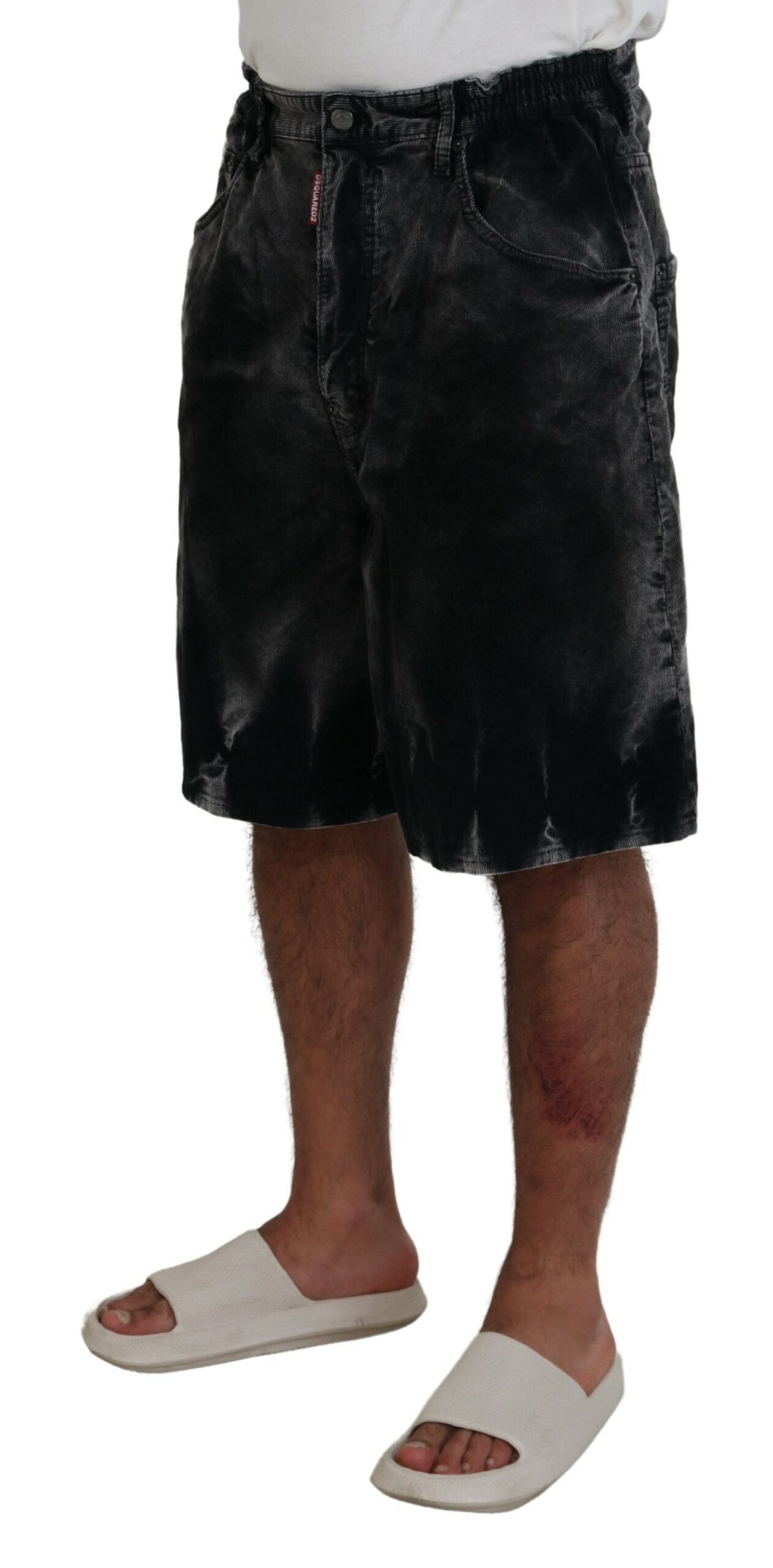 Graue Bermudashorts aus Baumwollcord