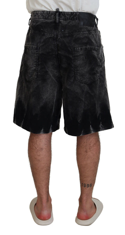 Graue Bermudashorts aus Baumwollcord