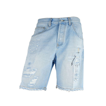 Light Blue Cotton Men's Bermuda Shorts