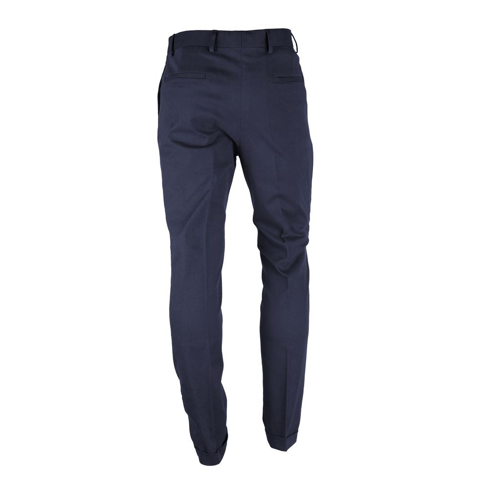 Blue Wool Men's Trousers