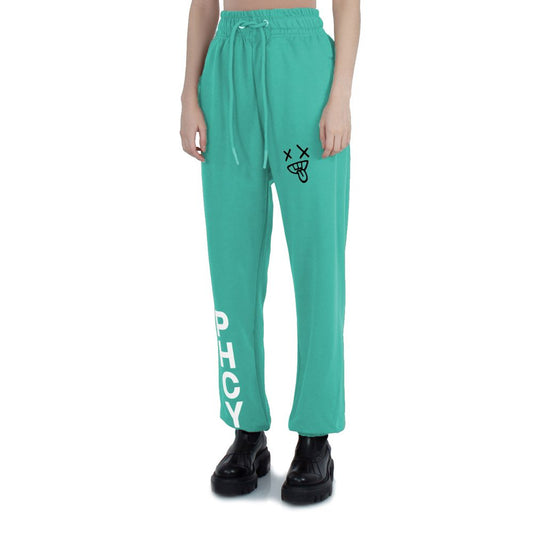 Green Cotton Women Trouser