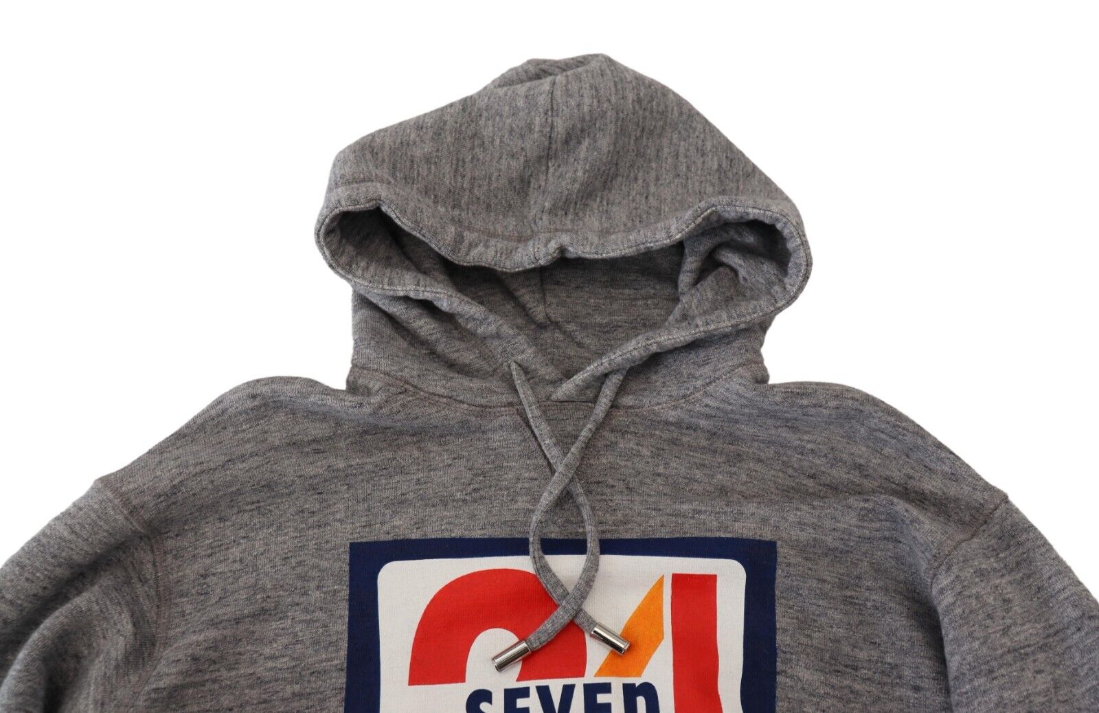 Grauer Kapuzenpullover aus Baumwolle mit Logo-Print