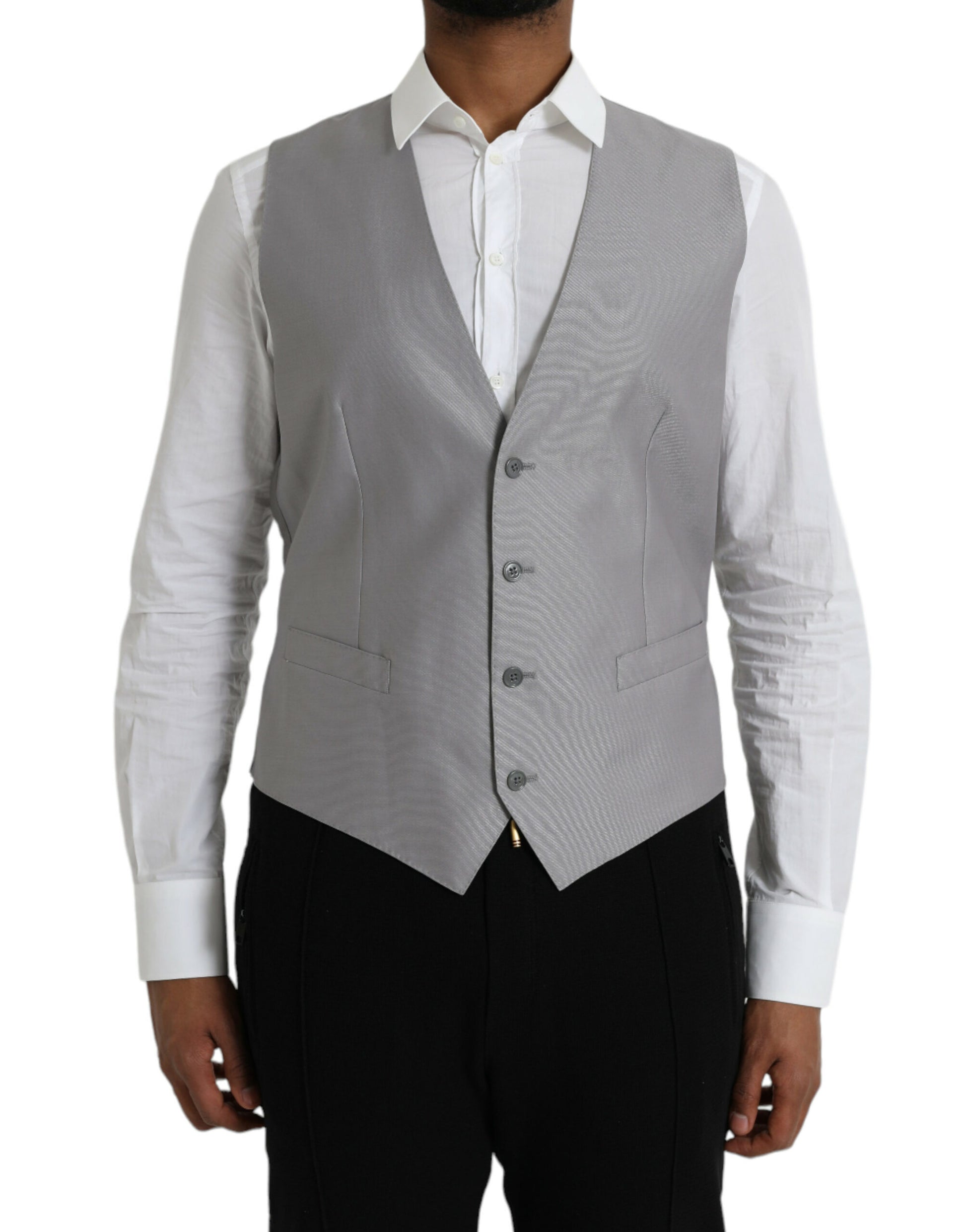 Light Gray Wool Formal Dress Waistcoat Vest