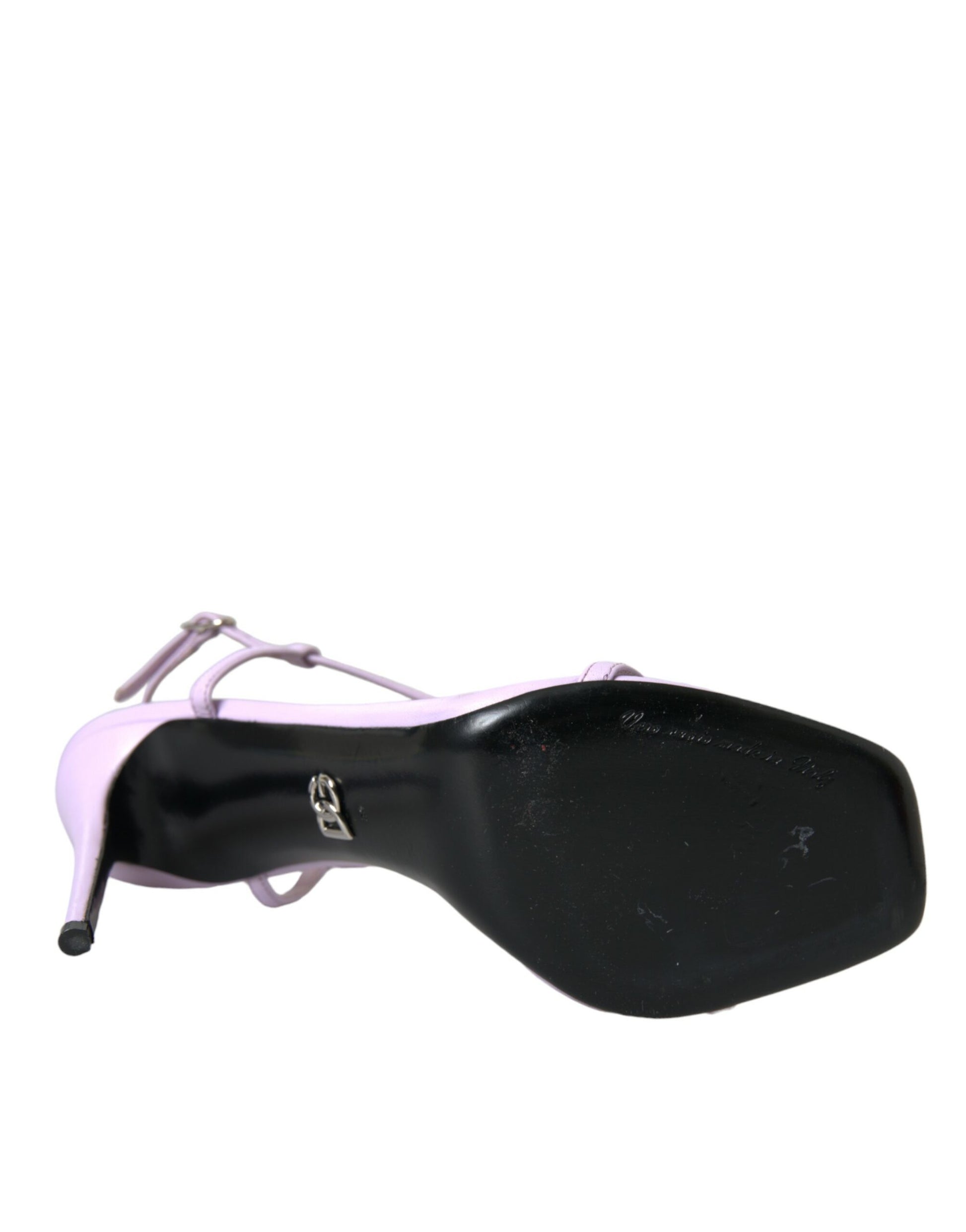 Lila Leder Logo Knöchelriemen Sandalen Schuhe