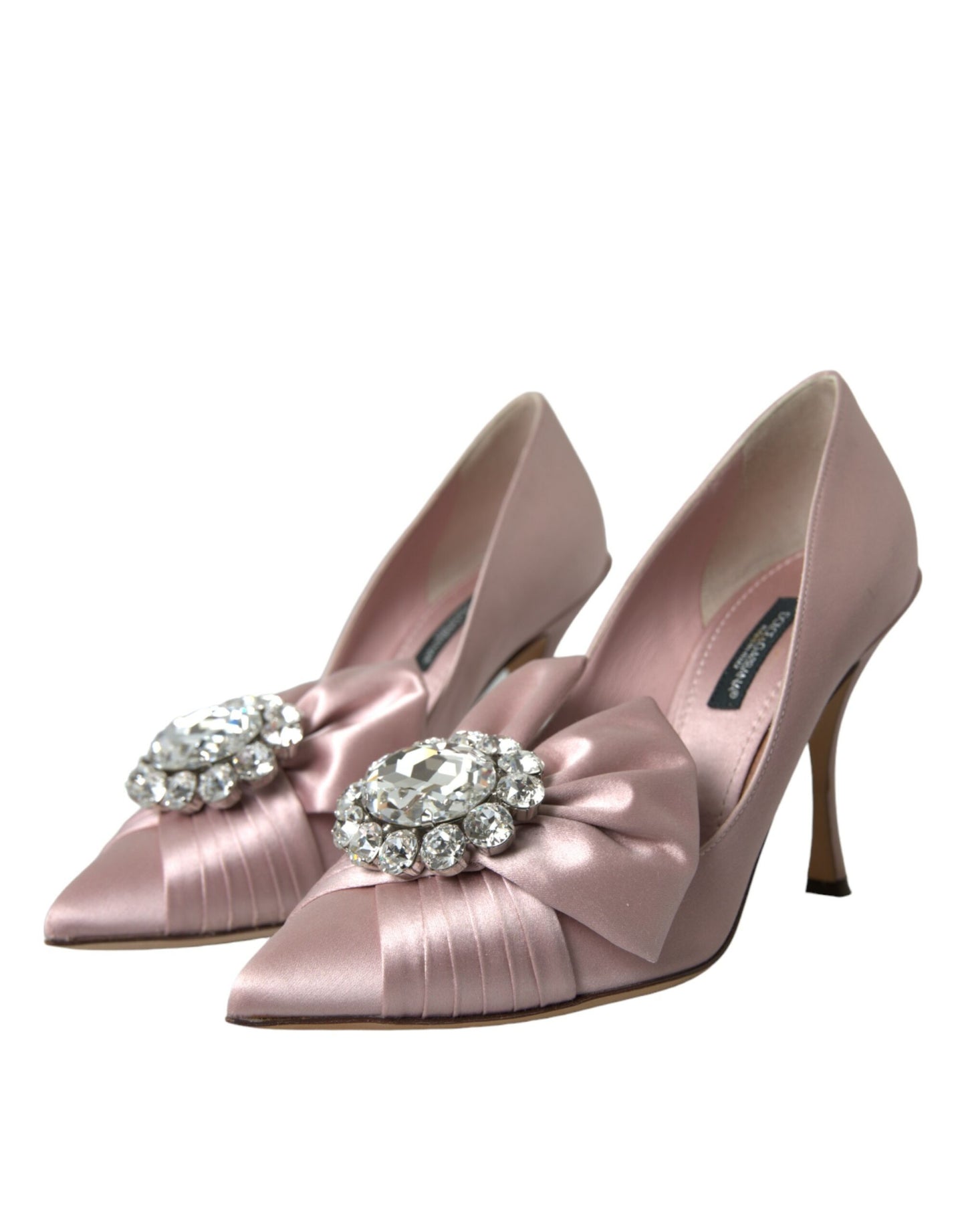 Rosa Satin Kristall High Heels Pumps Schuhe