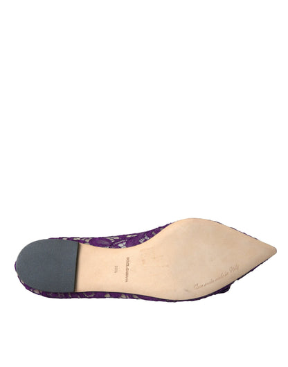 Lilafarbene Loafer „Taormina“ mit Spitze und Kristallen