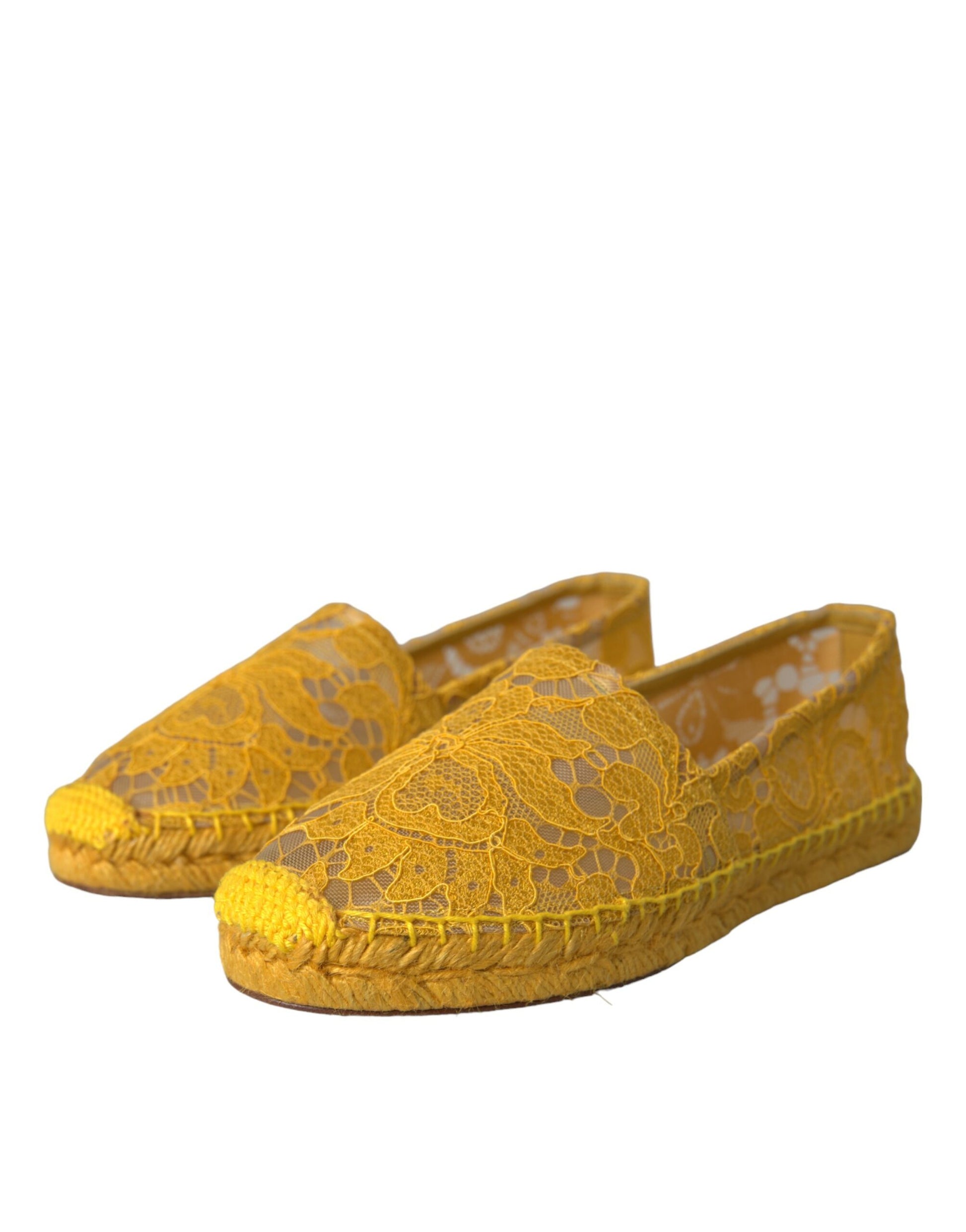 Gelbe Taormina Espadrille-Loafer mit Spitze