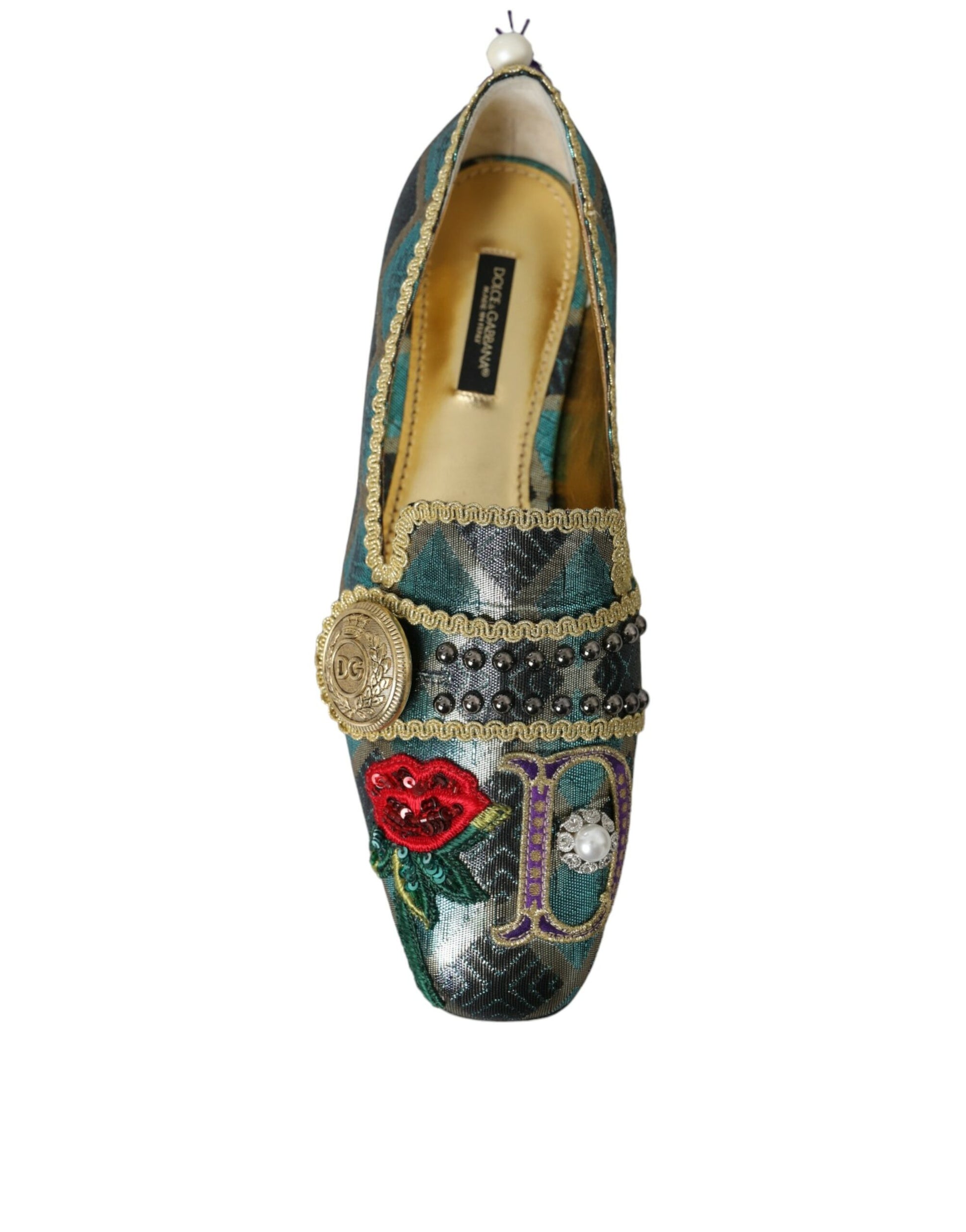 Mehrfarbige Loafer mit Jacquard-Verzierung