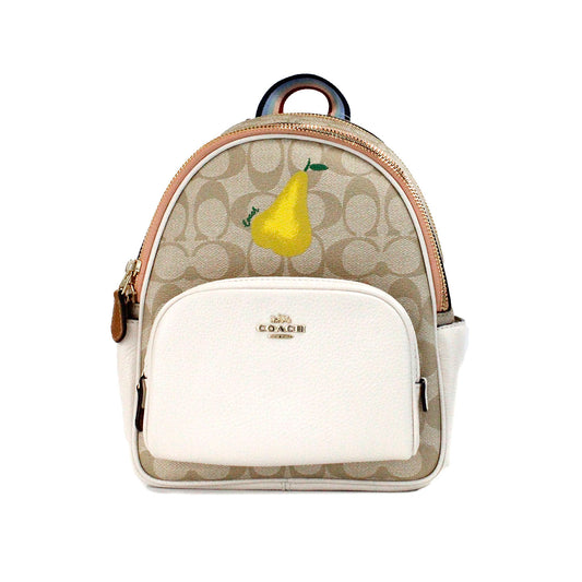 Mini Court Signature Pear Motif Schulterrucksack Büchertasche Chalk Taffy