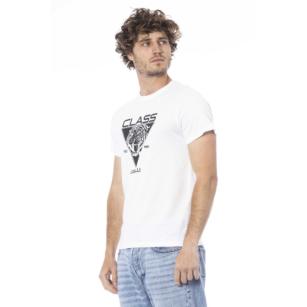 White Cotton Men T-Shirt