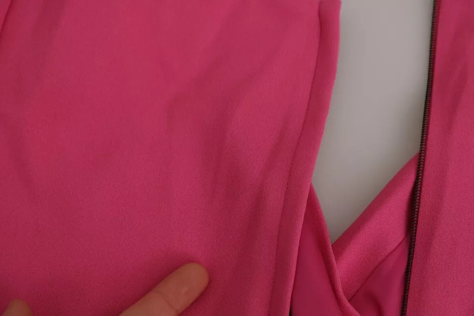 Rosa, figurbetontes Minikleid aus Viskose mit tiefem Ausschnitt