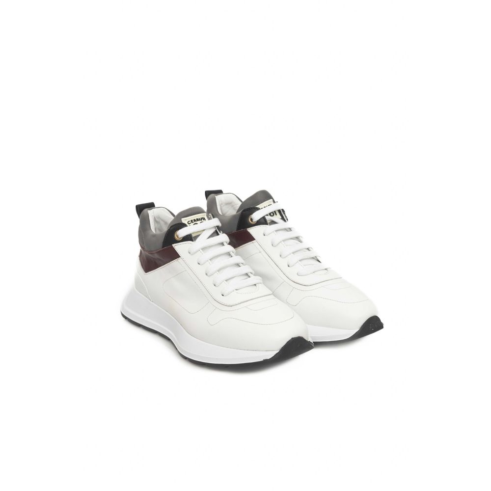 Weiße Leder Damen Sneaker