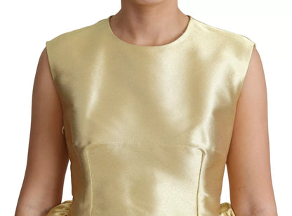 Polyester Gold Sleeveless A-line Tulle Dress