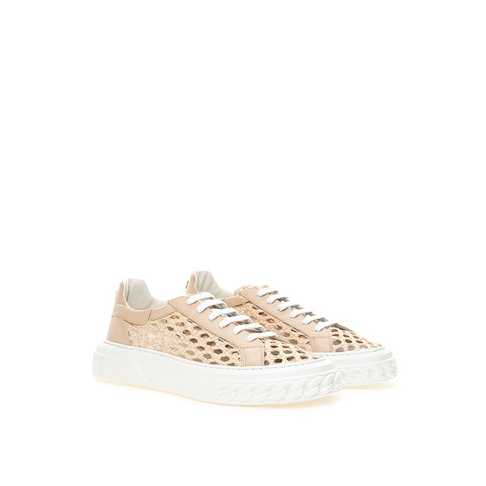 Casadei Schicke beige Ledersneaker