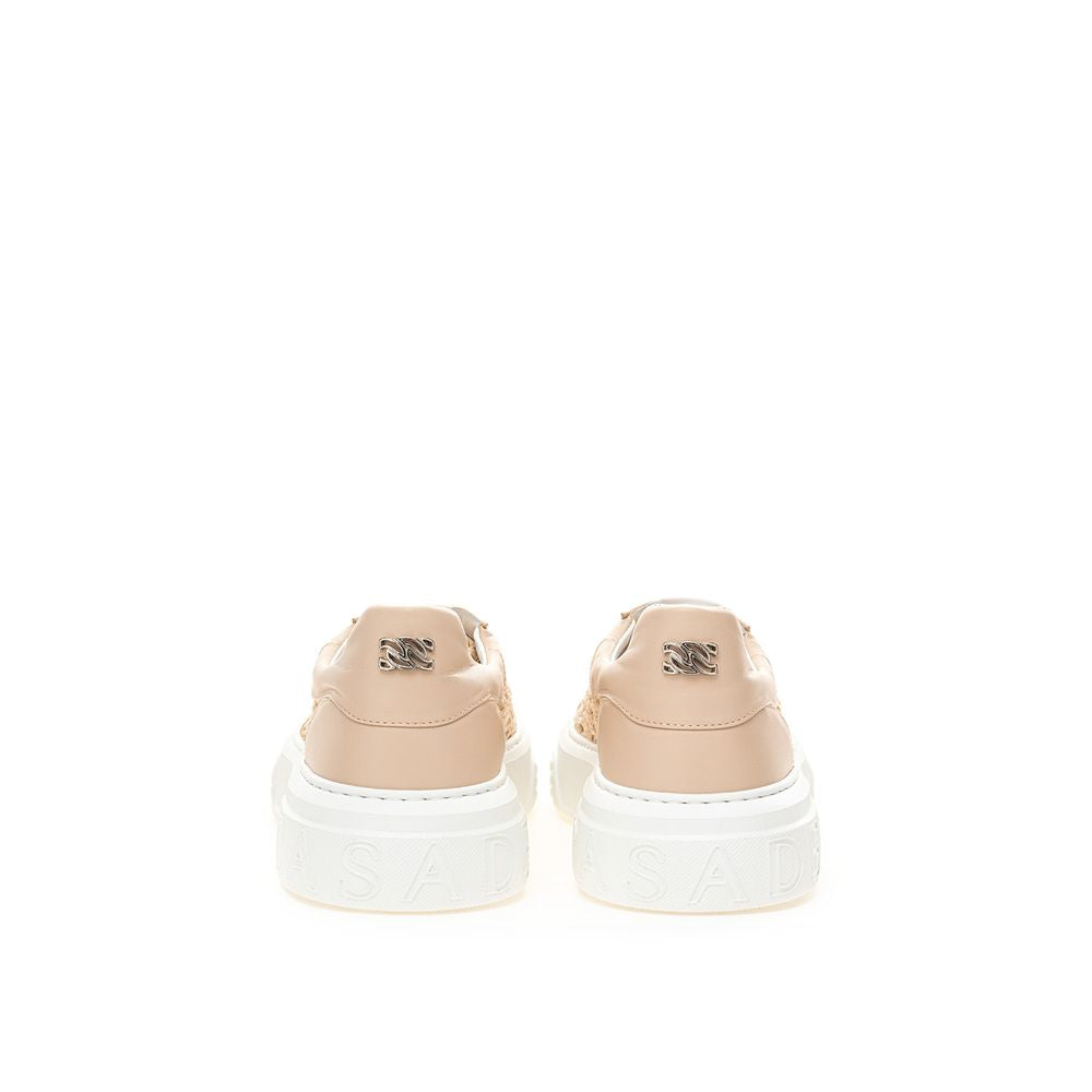 Casadei Schicke beige Ledersneaker