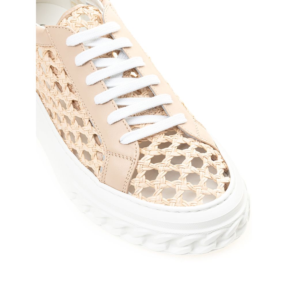 Casadei Schicke beige Ledersneaker