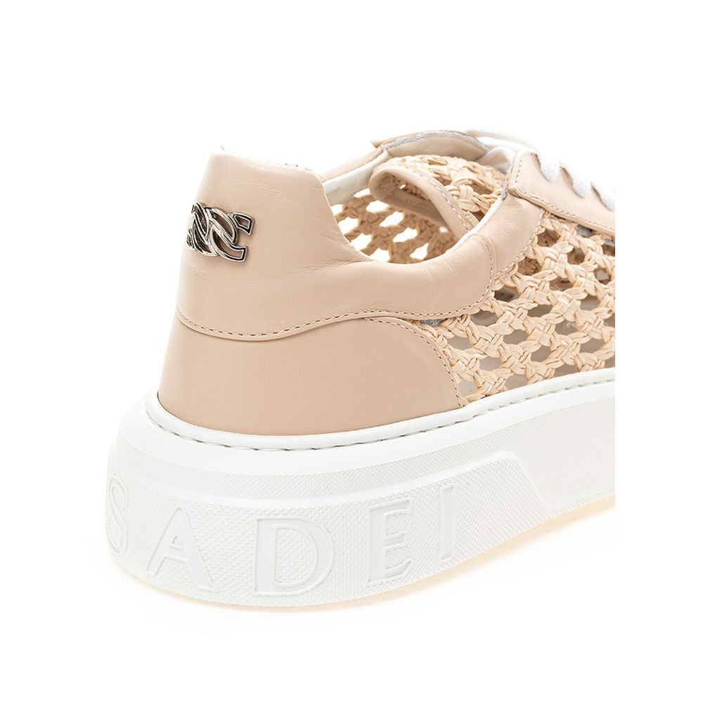 Casadei Schicke beige Ledersneaker