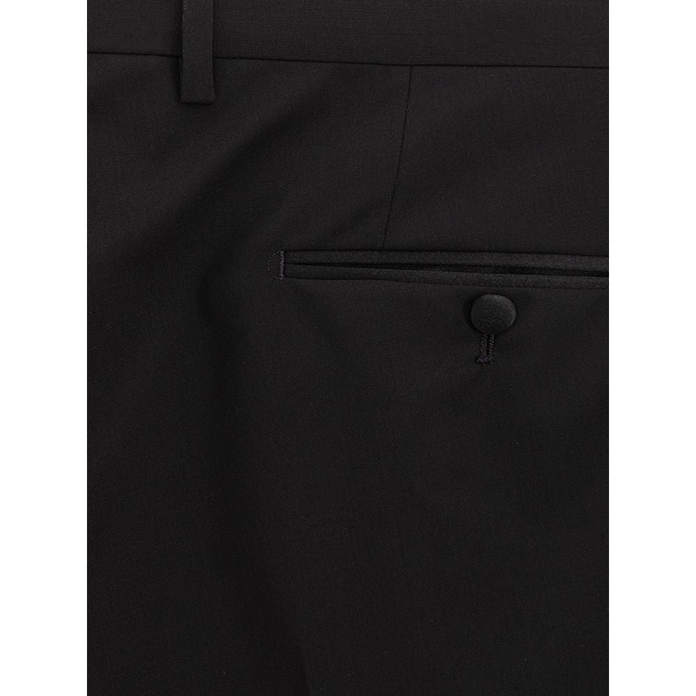 Schicke schwarze Wollhose für Herren