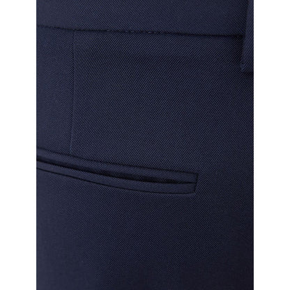 Elegante blaue Wollhose für Damen