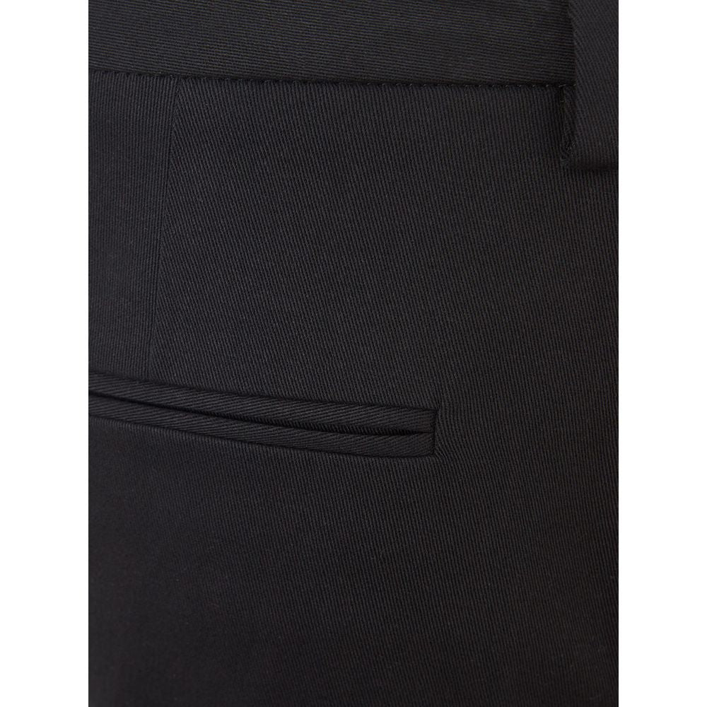 Schwarze Hose aus italienischer Eleganz-Baumwolle