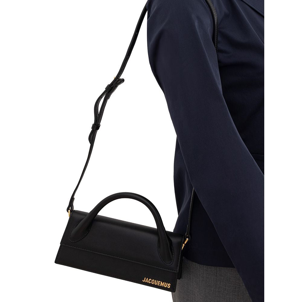 Elegante schwarze Lederhandtasche